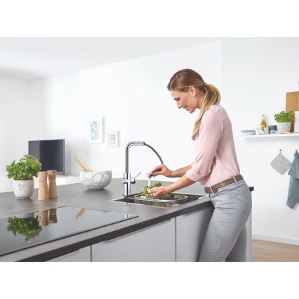 GROHE 31539000 - Μπαταρία κουζίνας BLUE HOME με εκροή σε σχήμα L, γυαλιστερό χρώμιο