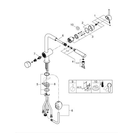 GROHE 31558GN0 - Μπαταρία κουζίνας A, χρυσή