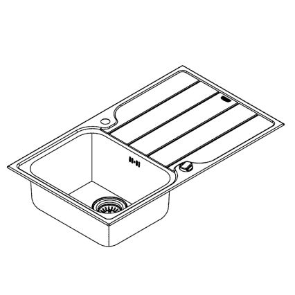 GROHE 31571SD1 - Νεροχύτης K500 860 × 500 mm ανοξείδωτο ατσάλι
