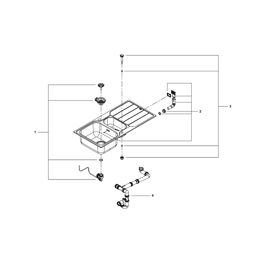 GROHE 31572SD1 - Νεροχύτης K500 1000 × 500 mm από ανοξείδωτο ατσάλι