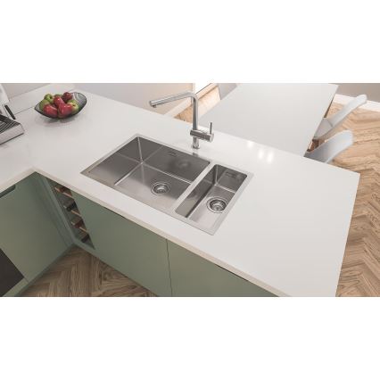 GROHE 31573SD1 - Σετ νεροχύτη κουζίνας K500 με αποχετευτικό δίσκο και μπαταρία A 86×50 cm ανοξείδωτο