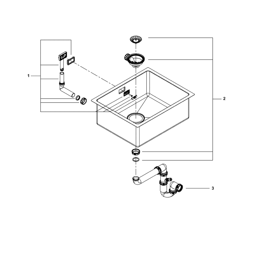 GROHE 31574SD1 - Νεροχύτης κουζίνας K700U 550 x 450 mm ανοξείδωτος
