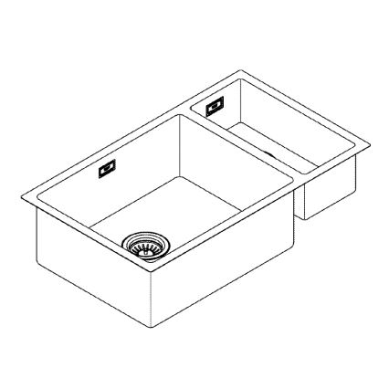 GROHE 31575SD1 - Νεροχύτης κουζίνας K700U 760 × 450 mm, από ανοξείδωτο ατσάλι
