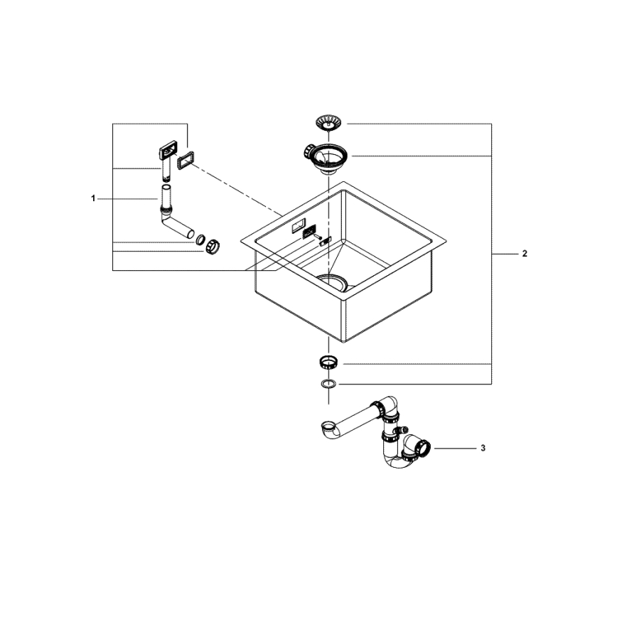 GROHE 31578SD1 - Νεροχύτης K700 464 x 464 x 200 από ανοξείδωτο ατσάλι