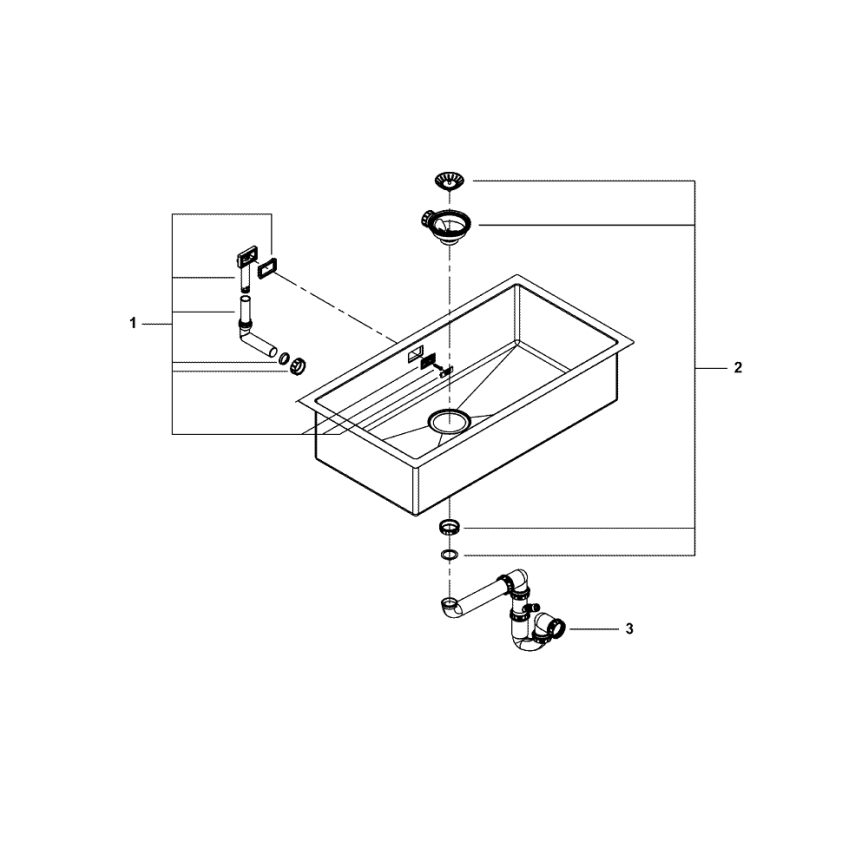 GROHE 31580SD1 - Νεροχύτης κουζίνας K700 864 × 464 mm ανοξείδωτος