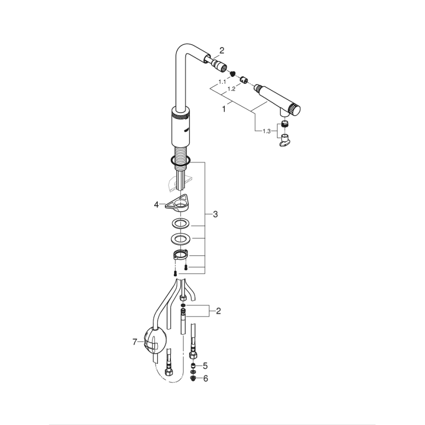 GROHE 31613DC0 - Μπαταρία κουζίνας A SmartControl από ανοξείδωτο ατσάλι