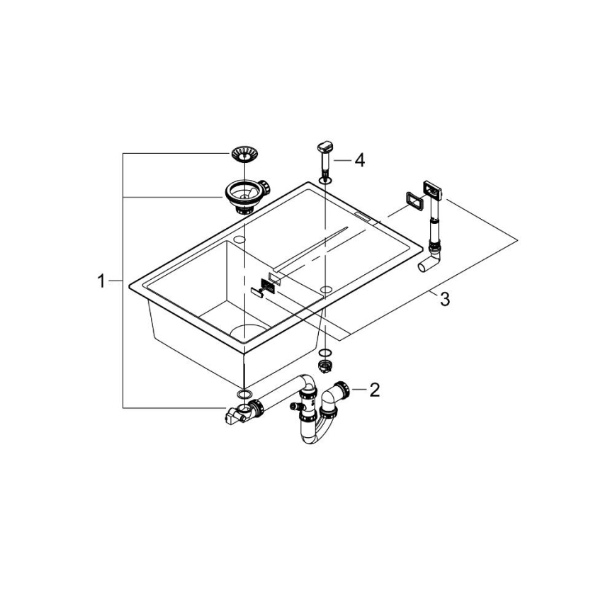 GROHE 31639AP0 - Νιπτήρας από σύνθετο υλικό K400 780 × 500 mm μαύρος