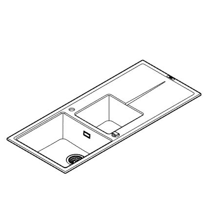 GROHE 31643AP0 - Νεροχύτης από σύνθετο υλικό K400 1160 × 500 mm σε μαύρο χρώμα
