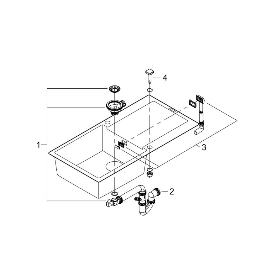 GROHE 31645AP0 - Συνθετικός νεροχύτης K500 1000 × 500 mm μαύρος