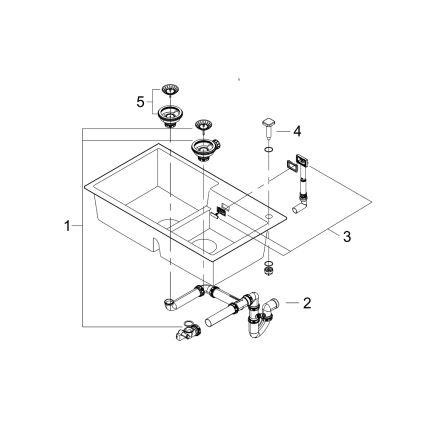 GROHE 31649AP0 - Σύνθετος νεροχύτης K500 860 × 500 mm μαύρος