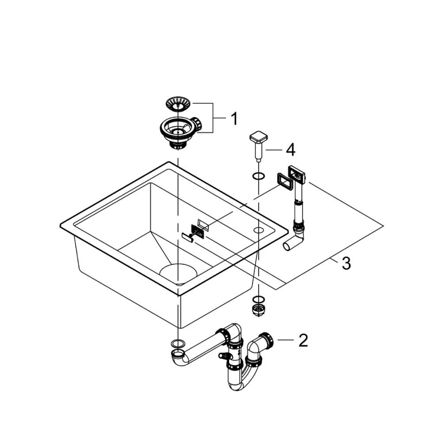 GROHE 31651AP0 - Συνθετικός νεροχύτης K700 560 × 510 mm, μαύρος