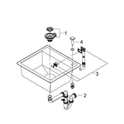 GROHE 31651AP0 - Νεροχύτης κουζίνας K700 560 × 510 mm γρανιτένιος/μαύρο