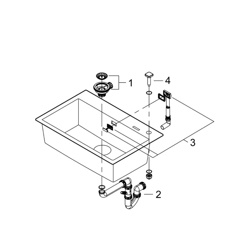 GROHE 31652AP0 - Σύνθετος νεροχύτης K700, 780 × 510 mm, μαύρος