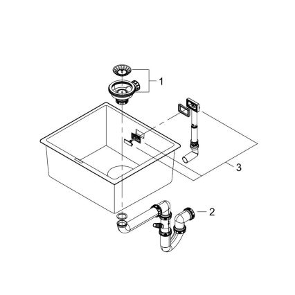 GROHE 31653AP0 - Νεροχύτης από σύνθετο υλικό K700U 457 × 406 mm μαύρος