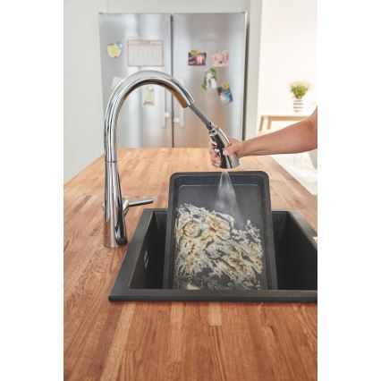 GROHE 31654AP0 - Νεροχύτης K700U 533 × 457 mm μαύρος γρανίτης/μαύρο