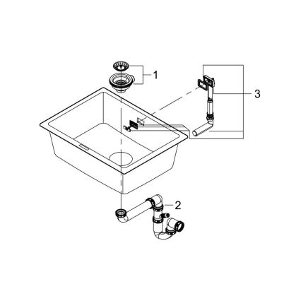 GROHE 31655AP0 - Νεροχύτης από κομπόζιτ K700U 610 × 460 mm μαύρος
