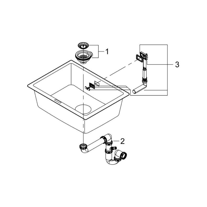 GROHE 31655AP0 - Νεροχύτης από κομπόζιτ K700U 610 × 460 mm μαύρος
