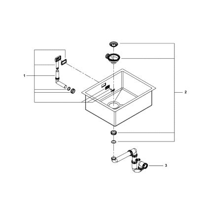 GROHE 31726SD0 - Νεροχύτης κουζίνας K700 550 × 450 mm από ανοξείδωτο ατσάλι