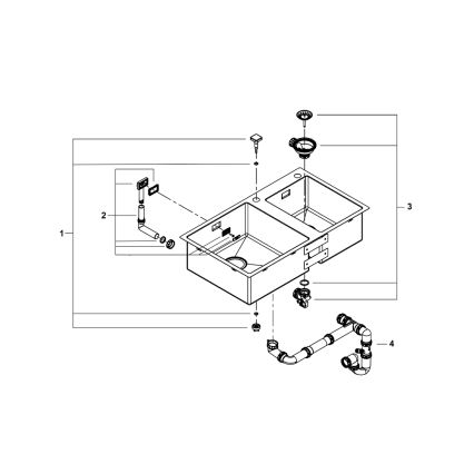 GROHE 31855SD0 - Νεροχύτης κουζίνας K700 860 × 500 mm από ανοξείδωτο ατσάλι