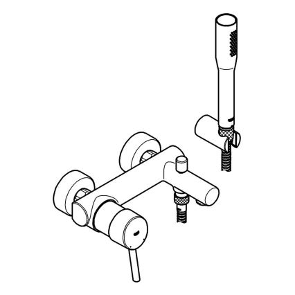 GROHE 32212001 - Σετ μπανιέρας με μπαταρία CONCETTO, γυαλιστερό χρώμιο