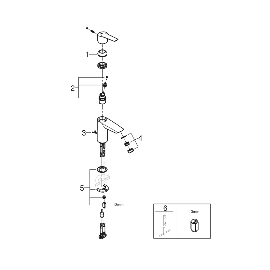 GROHE 32277002 - Μίκτης νιπτήρα START, μέγεθος S, γυαλιστερό χρώμιο