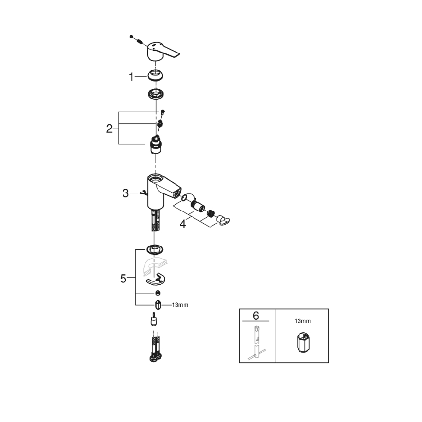 GROHE 32281002 - Μπαταρία μπιντέ START S σε γυαλιστερό χρώμιο