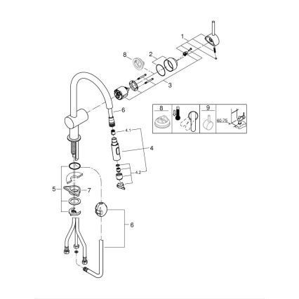 GROHE 32321002 - Μπαταρία νεροχύτη A, γυαλιστερό χρώμιο