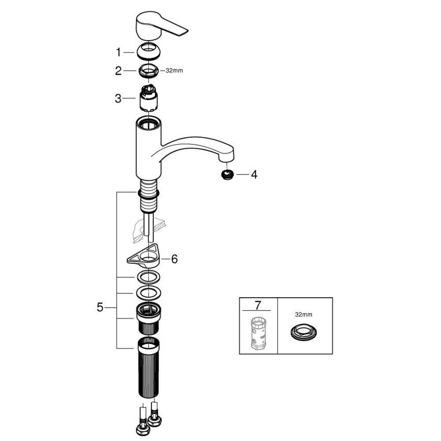 GROHE 324412432 - Μπαταρία κουζίνας START 184 mm μαύρη