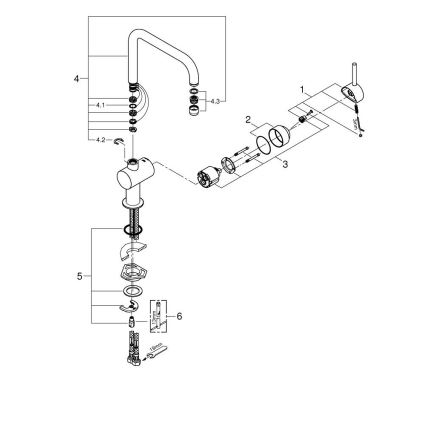 GROHE 32488000 - Μπαταρία νεροχύτη A γυαλιστερό χρώμιο