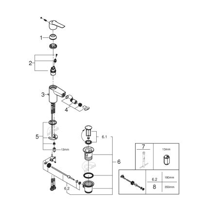 GROHE 325602432 - Μπαταρία μπιντέ START, μέγεθος S, μαύρη