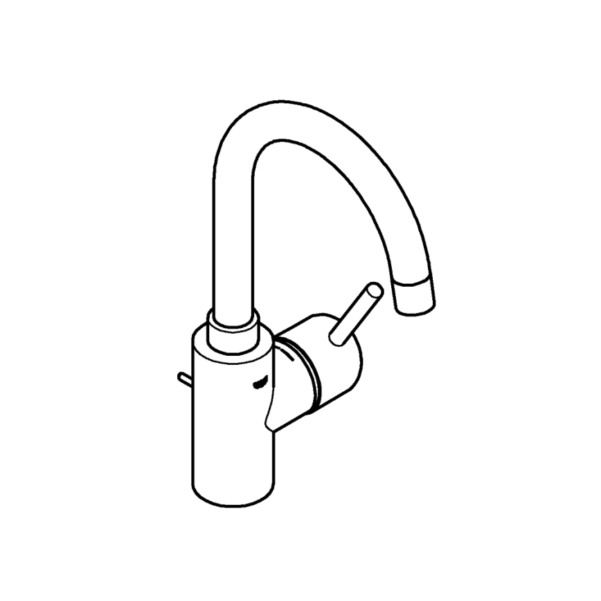 GROHE 32629002 - Μπαταρία νιπτήρα CONCETTO, μέγεθος L, γυαλιστερό χρώμιο