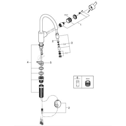 GROHE 32671002 - Μπαταρία κουζίνας FEEL σε γυαλιστερό χρώμιο