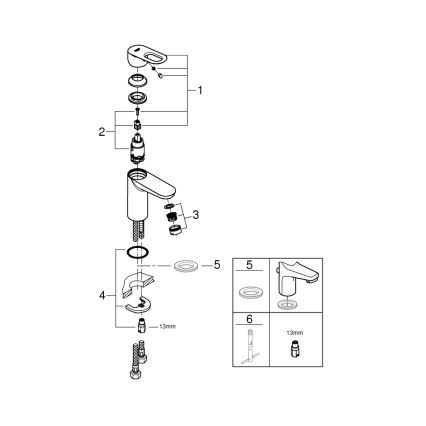 GROHE 32854000 - Μπαταρία νιπτήρα BAULOOP γυαλιστερό χρώμιο