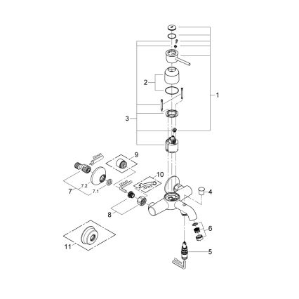 GROHE 32865000 - Μπαταρία μπανιέρας BAUCLASSIC DN 15, γυαλιστερό χρώμιο