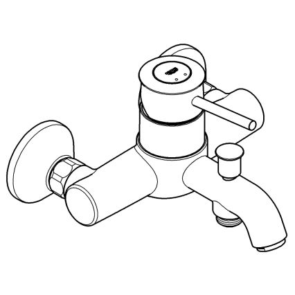 GROHE 32865000 - Μπαταρία μπανιέρας BAUCLASSIC DN 15, γυαλιστερό χρώμιο