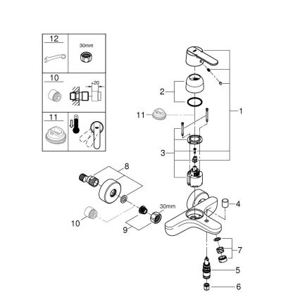 GROHE 32887000 - Μίκτης μπανιέρας GET DN 15 γυαλιστερό χρώμιο