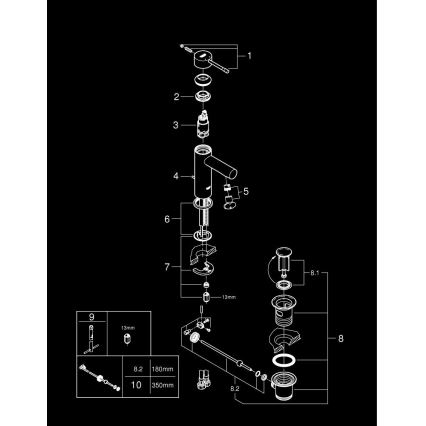 GROHE 32898001 - Μπαταρία νιπτήρα ESSENCE DN 15 γυαλιστερό χρώμιο