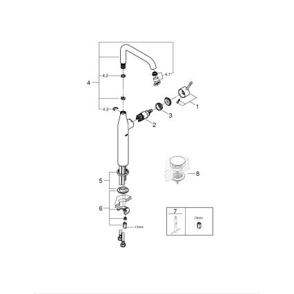 GROHE 32901GN1 - Μπαταρία νιπτήρα ESSENCE XL, χρυσή