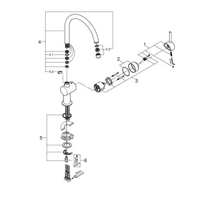 GROHE 32917000 - Μπαταρία κουζίνας A 356 mm γυαλιστερό χρώμιο