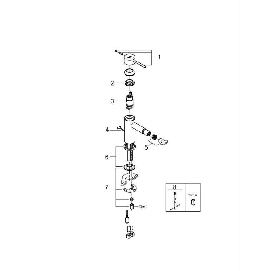 GROHE 32934001 - Μπαταρία μπιντέ ESSENCE DN 15, γυαλιστερό χρώμιο
