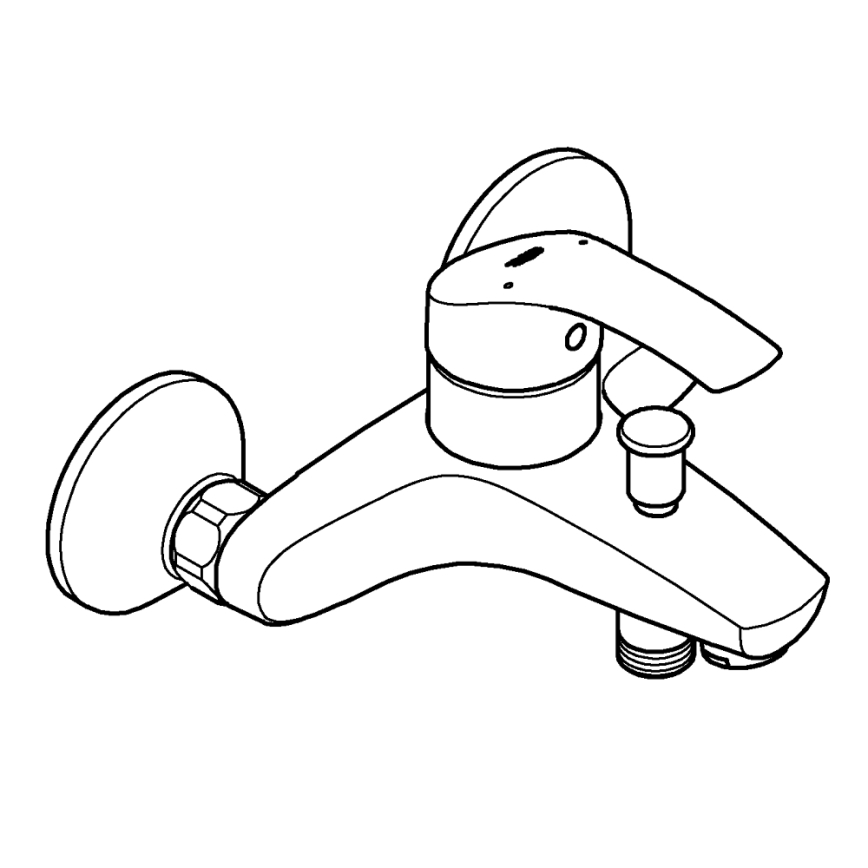 GROHE 33300002 - Μπαταρία μπανιέρας EUROSMART DN 15, γυαλιστερό χρώμιο