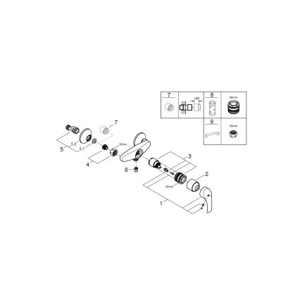 GROHE 33555002 - Μπαταρία ντους EUROSMART DN 15 σε γυαλιστερό χρώμιο