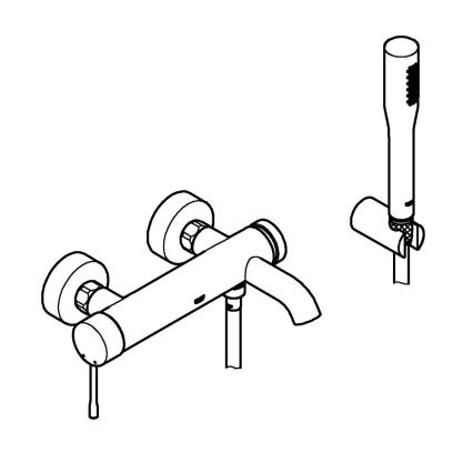 GROHE 33628001 - Σετ μπανιέρας με μπαταρία ESSENCE DN 15 σε γυαλιστερό χρώμιο