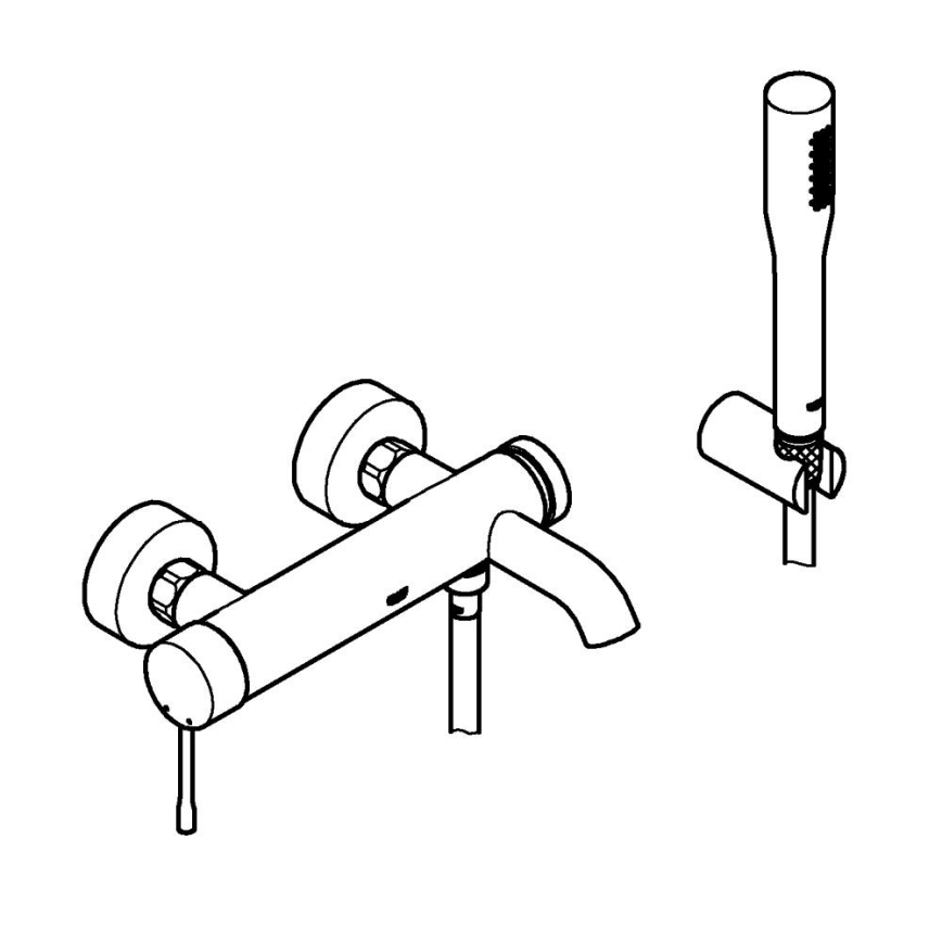 GROHE 33628001 - Σετ μπανιέρας με μπαταρία ESSENCE DN 15 σε γυαλιστερό χρώμιο