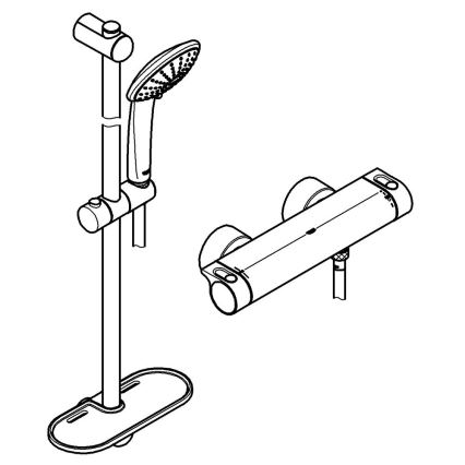 GROHE 34195001 - Θερμοστατική μπαταρία GROHTHERM 2000 με σετ ντους EUPHORIA 110, χρώμιο