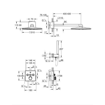 GROHE 34712000 - Σετ ντους SMARTCONTROL 310 × 310 mm γυαλιστερό χρώμιο
