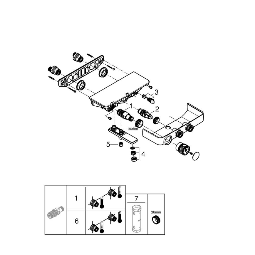 GROHE 34718000 - Θερμοστατική μπαταρία μπανιέρας GROHTHERM SMARTCONTROL 12” χρώμιο
