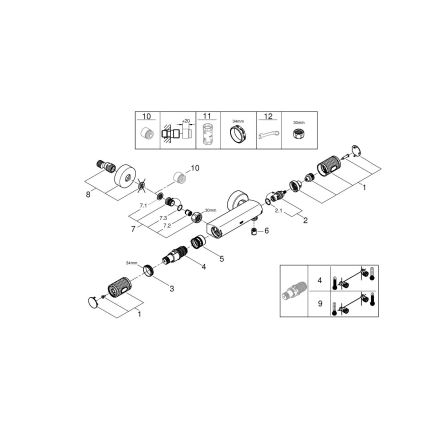 GROHE 34790000 - Θερμοστατική μπαταρία ντους PRECISION FEEL DN 15 χρώμιο