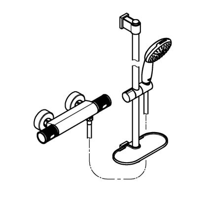 GROHE 34791001 - Θερμοστατικό σετ ντους PRECISION FEEL 600 mm χρωμέ