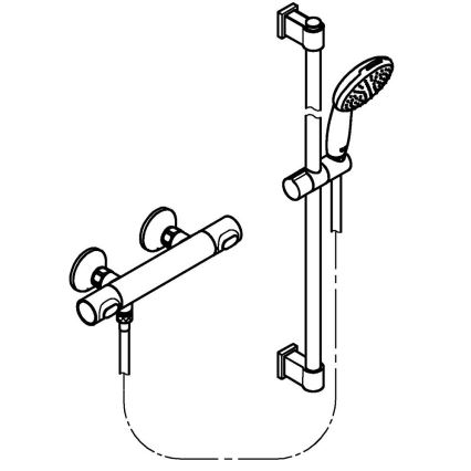 GROHE 34805001 - Σετ ντους με θερμοστατική μπαταρία PRECISION FLOW DN 15 γυαλισμένο χρώμιο